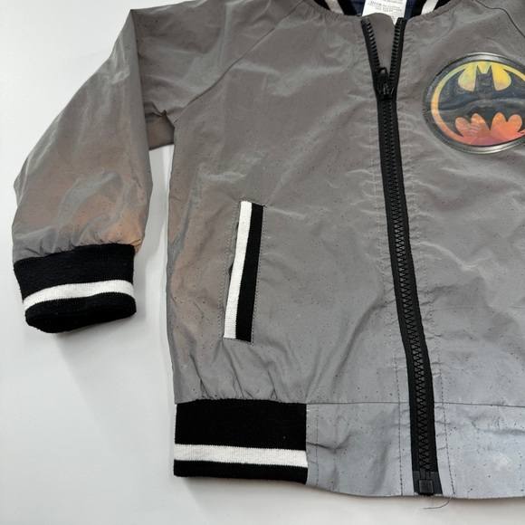 Batman Reflective Zip-Up Jacket – Kids Size 3T, Holographic Logo - Picture 3 of 6